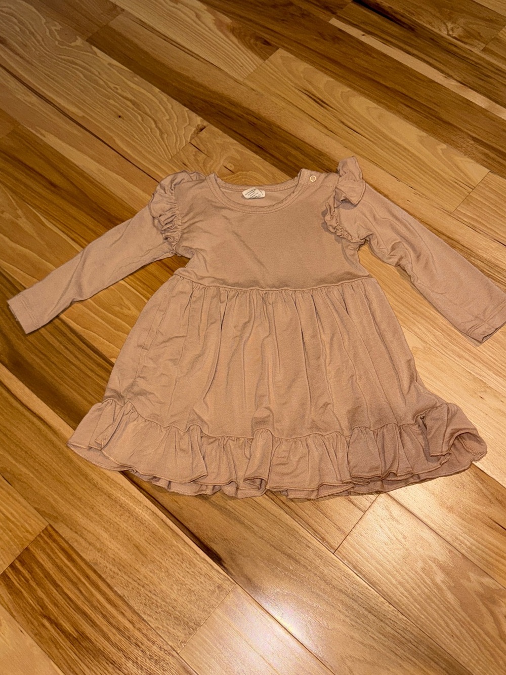 Larkspur Tan Ruffle Dress